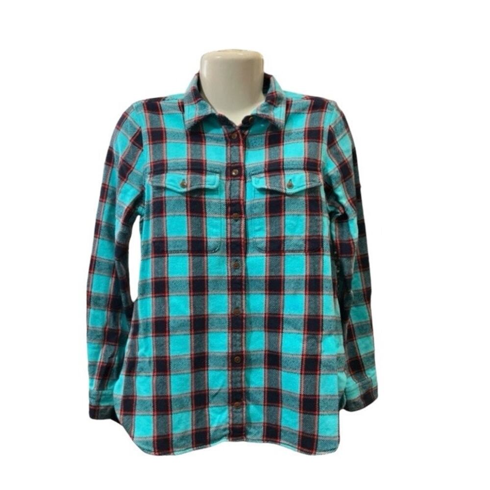 J. Crew Women's Multicolor Plaid Long Sleeve Button-Up Collared Shacket Size XS